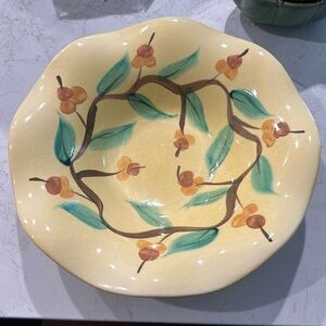 Southern Living at Home Gail Pittman Yellow Acorn & Leaf Pottery Bowl